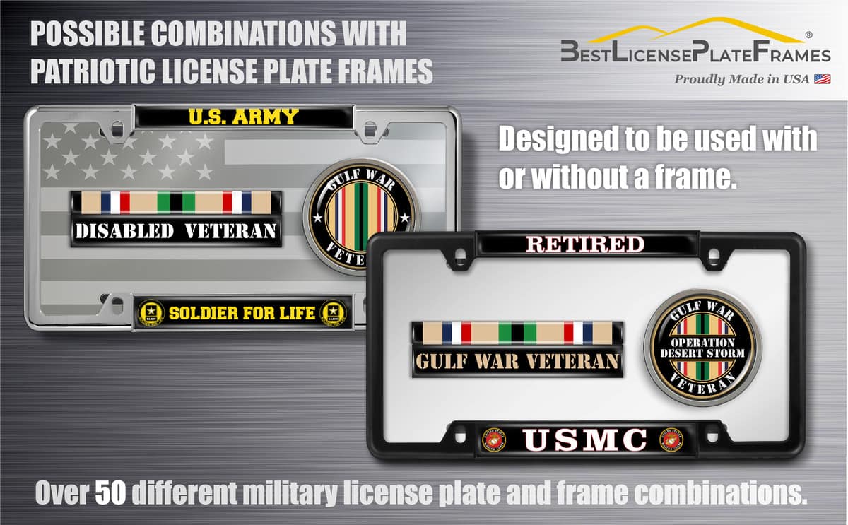 Gulf Combat Veteran - Stainless Steel Car License Plate